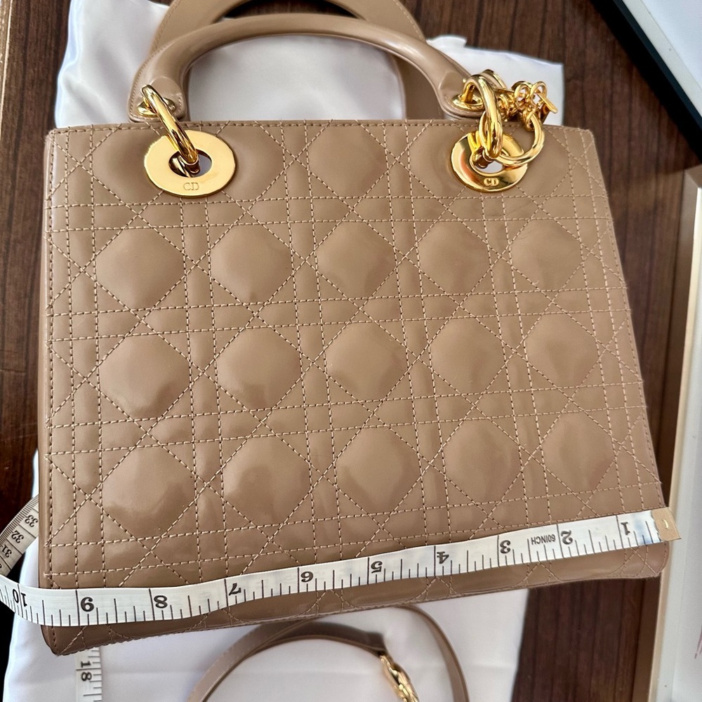 Christian Dior Tan Quilted Leather Handbag - Picture 10 of 17